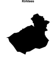 Kirklees blank outline map vector