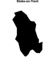 Stoke-on-Trent blank outline map vector