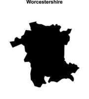 Worcestershire blank outline map vector