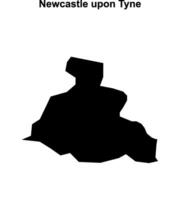 Newcastle upon Tyne blank outline map vector