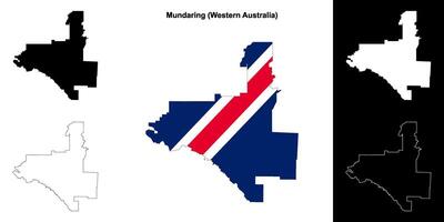 Mundaring blank outline map set vector