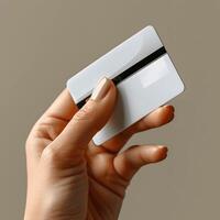 Customizable credit card in hand. photo