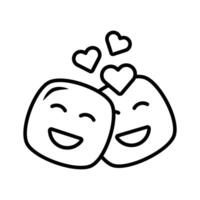 Romantic couple emoji design, ready for premium use vector