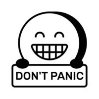 Dont panic emoji design, customizable flat style vector