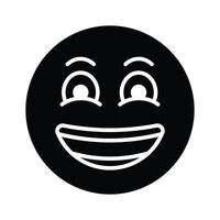 Enthusiastic emoji icon, happy face design vector