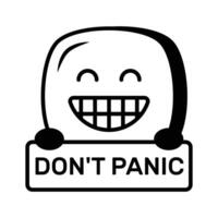 Dont panic emoji design, customizable flat style vector