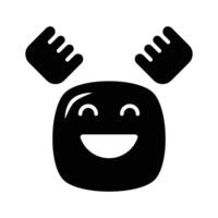 Enthusiastic emoji icon, happy face design vector