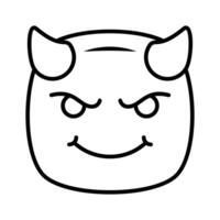 Scary devil with horns, customizable emoji icon in trendy style vector