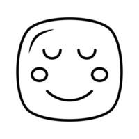 Calm face emoji icon, proud, cool expressions design vector