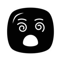 Dizzy emoji icon, dizziness expression design vector