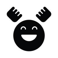 Enthusiastic emoji icon, happy face design vector
