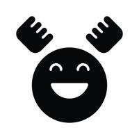 Enthusiastic emoji icon, happy face design vector