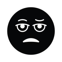 Bored face expression, icon of bored emoji, premium vector