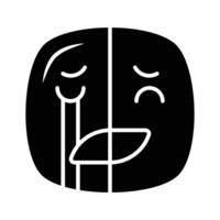 Happy sad feelings emoji icon, ready to use design vector