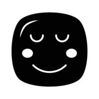 Calm face emoji icon, proud, cool expressions design vector