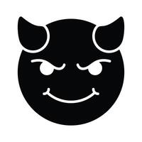 Scary devil with horns, customizable emoji icon in trendy style vector
