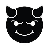 de miedo diablo con cuernos, personalizable emoji icono en de moda estilo vector