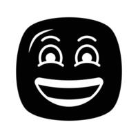 entusiasta emoji icono, contento cara diseño vector