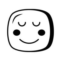 Calm face emoji icon, proud, cool expressions design vector