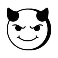 Scary devil with horns, customizable emoji icon in trendy style vector