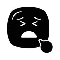 único y prima de cansado emojis, editable icono vector