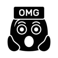 Oh My God expression emoji design, editable vector