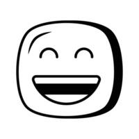 Enthusiastic emoji icon, happy face design vector