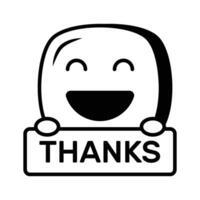 Grab this carefully crafted icon of thanks emoji, ready for premium use vector