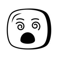 Dizzy emoji icon, dizziness expression design vector