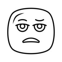 Bored face expression, icon of bored emoji, premium vector