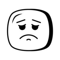 Get your hands on perfectly designed sad emoji icon, customizable vector