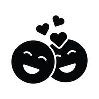 Romantic couple emoji design, ready for premium use vector