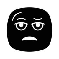 Bored face expression, icon of bored emoji, premium vector