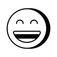 Enthusiastic emoji icon, happy face design vector