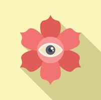 Lotus spiritual practice icon flat . Healthy meditation vector