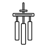 Wind sound tubes icon outline . Classical percussion vector
