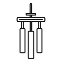 Wind sound tubes icon outline . Classical percussion vector