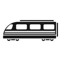 Steel front train icon simple . Fast speed move vector