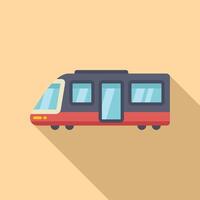 Side view train icon flat . Fast speed move vector