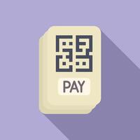 Pay online qr code icon flat . Online mobile app vector