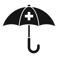 médico paraguas proteccion icono sencillo . cuidado médico vector