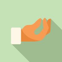 Spiritual practice hand move icon flat . Calm retreat vector