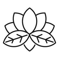 Lotus flower spiritual practice icon outline . Zen meditation vector
