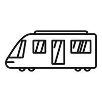 Side view train icon outline . Fast speed move vector