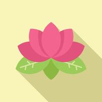 Lotus flower spiritual practice icon flat . Zen meditation vector