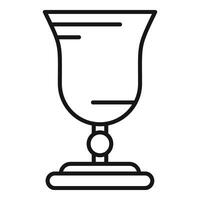 Golden cup drink icon outline . Contest prize vector