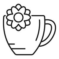 Indian tea cup icon outline . Traditional beverage vector