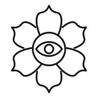 Lotus spiritual practice icon outline . Healthy meditation vector