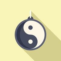 Yin yang icon flat . Unity east symbol vector