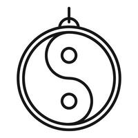 Yin yang icon outline . Unity east symbol vector